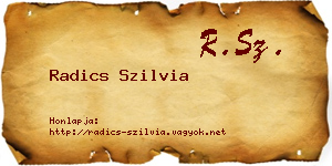 Radics Szilvia névjegykártya